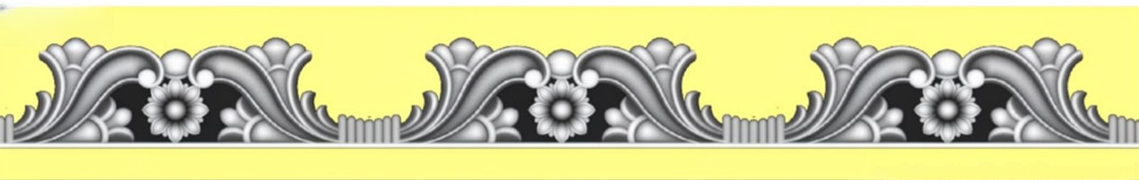 Mix - MIX-50 Elegant Floral Scroll Border Relief Carving Design